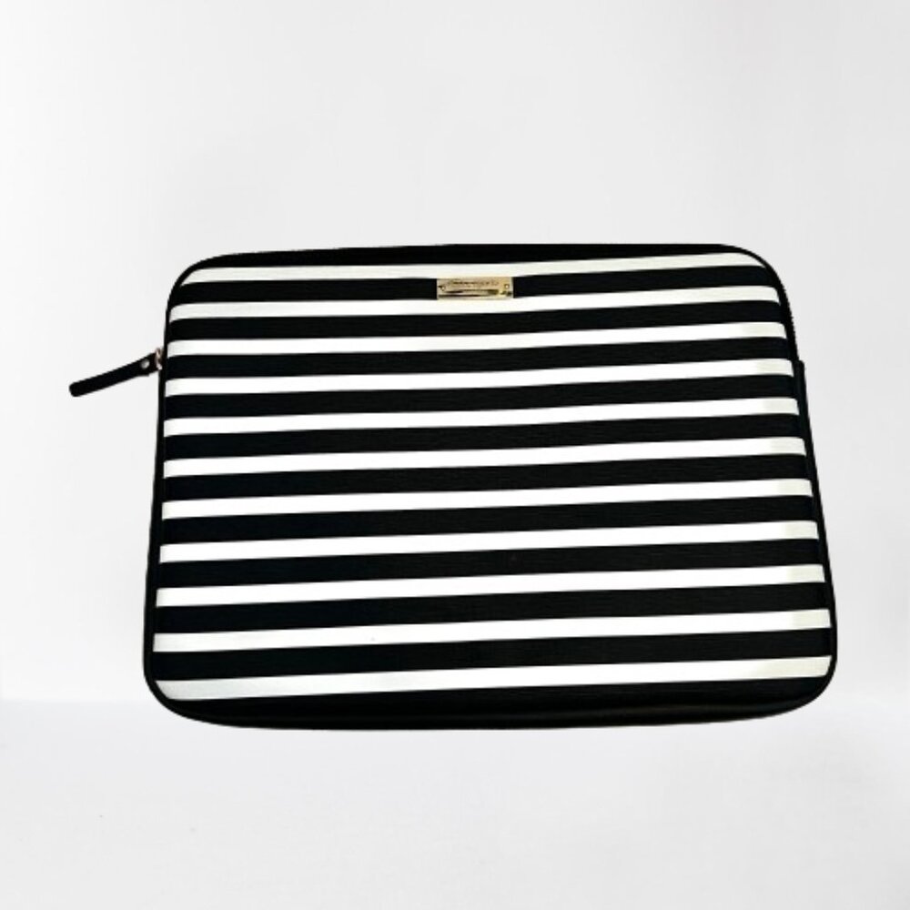 Kate Spade Saffiano Black & White Stripe Tablet Laptop Case